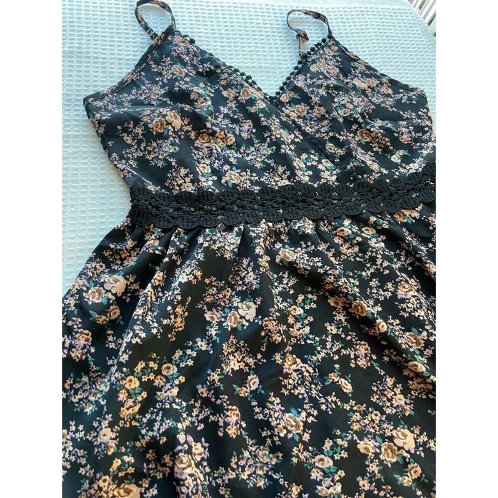Black Lace Waist Dress